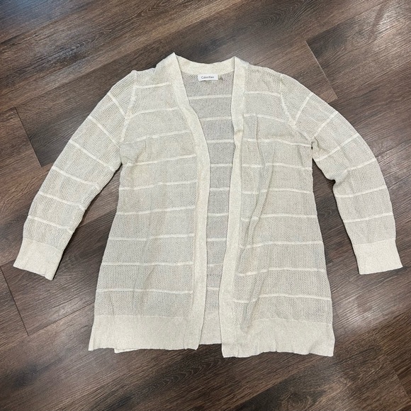 Calvin Klein Sweaters - Calvin Klein Cream Knit Sparkly Cardigan